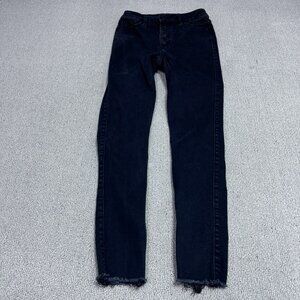 Old Navy Jeans Extra High Rise Rockstar Super Skinny Black Pockets Size 0
